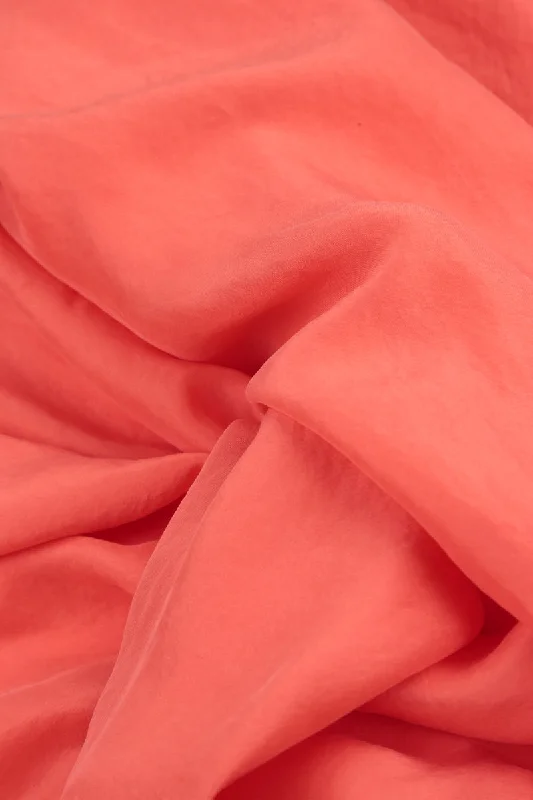 Strappy Living Coral Pure Silk Top