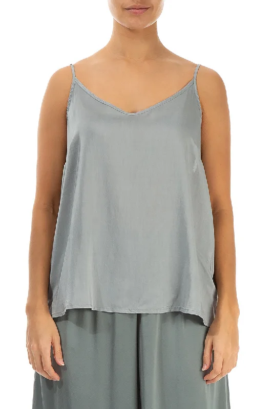 Strappy Sage Pure Silk Top