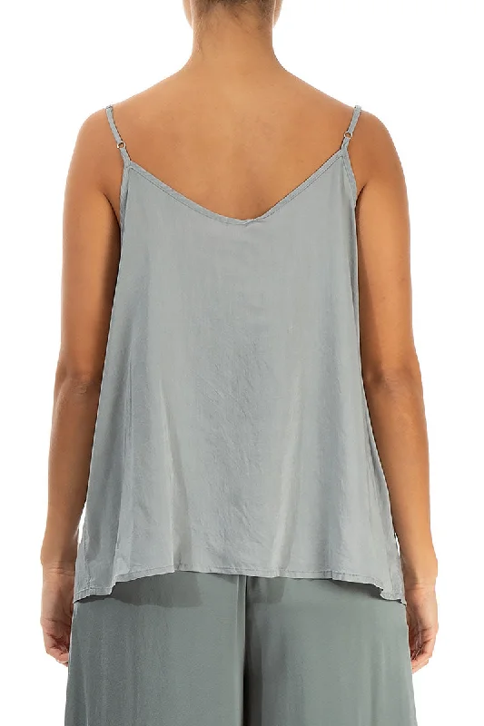 Strappy Sage Pure Silk Top