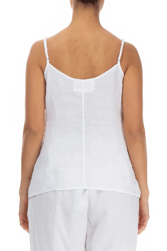 Strappy White Linen Top