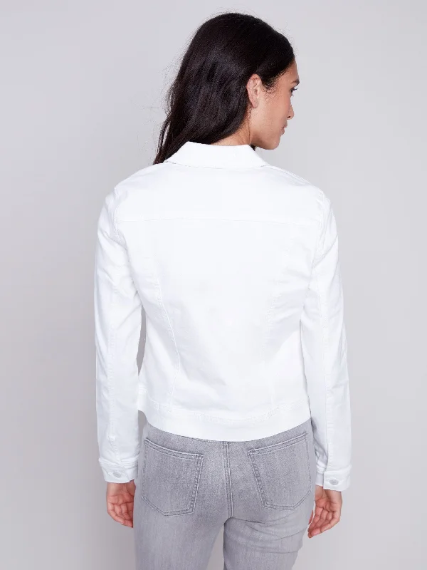 Stretch Denim Jacket - White