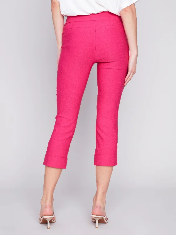 Stretch Pull-On Capri Pants - Punch