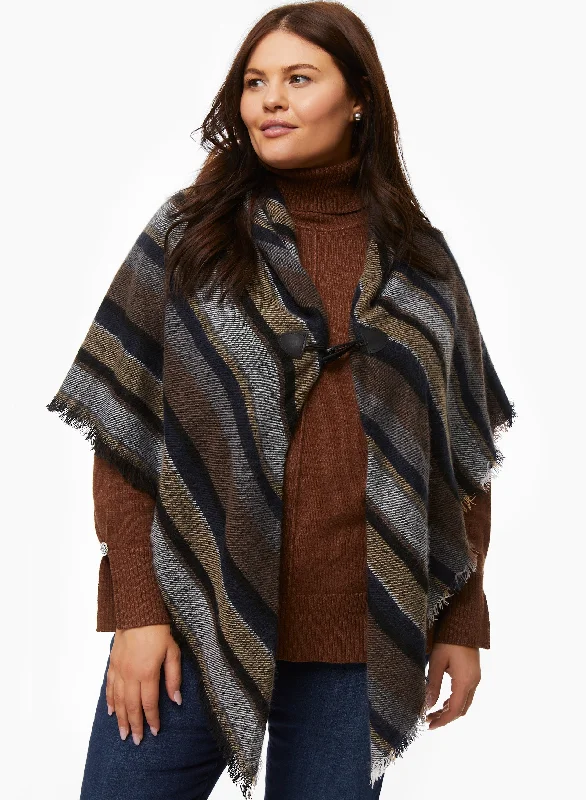 Stripe Print Poncho