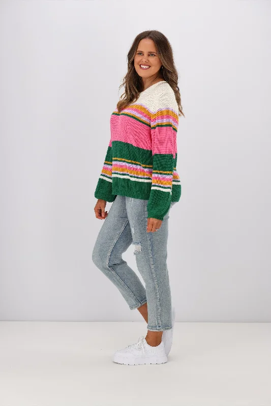 Sugarhill Brighton Marina Jumper Irregular Stripes Multi