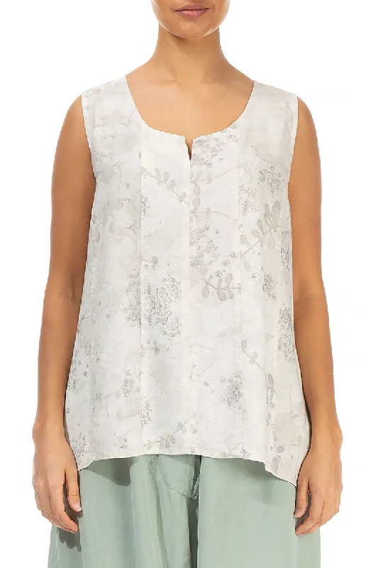 Sweetheart Neck Blossom Linen Top