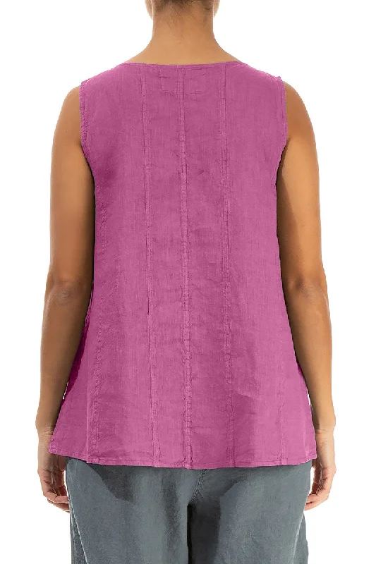 Sweetheart Neck Wild Berry Linen Top