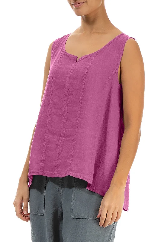 Sweetheart Neck Wild Berry Linen Top