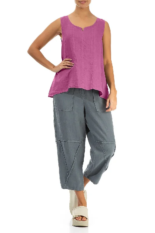 Sweetheart Neck Wild Berry Linen Top