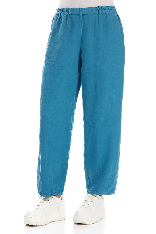 Taper Denim Linen Trousers