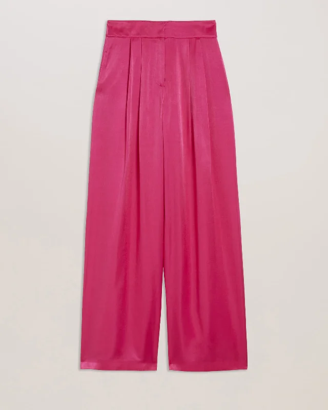 Teerut Satin Wide Leg Tailored Trousers Brt-Pink