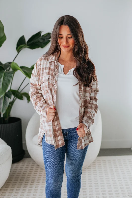 Tehlie Flannel Top - Mocha