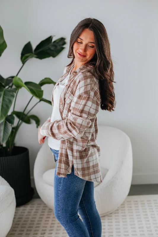 Tehlie Flannel Top - Mocha