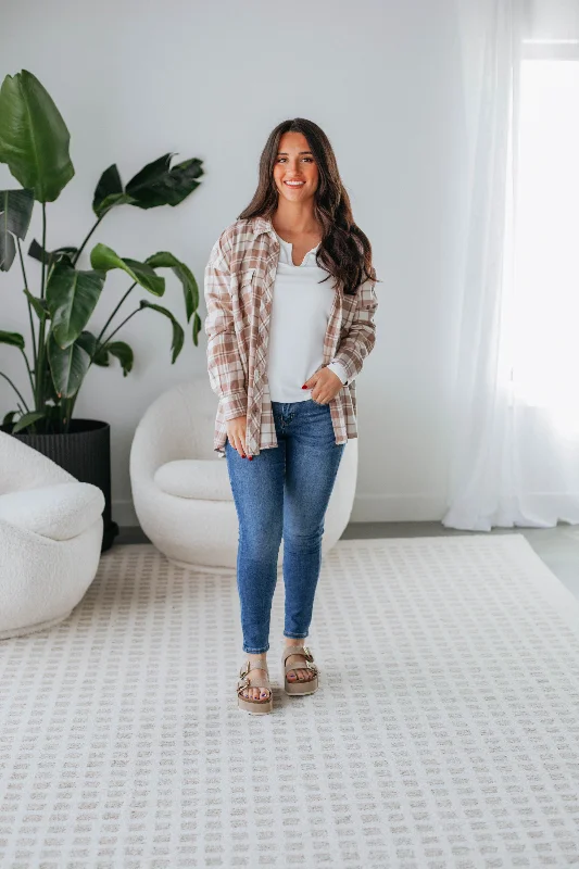 Tehlie Flannel Top - Mocha