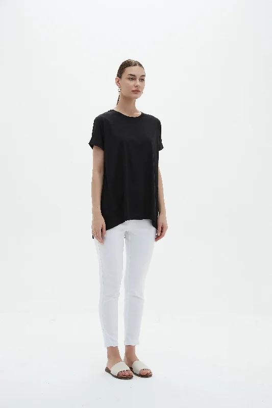 Tirelli Longline Crewneck Tee Black