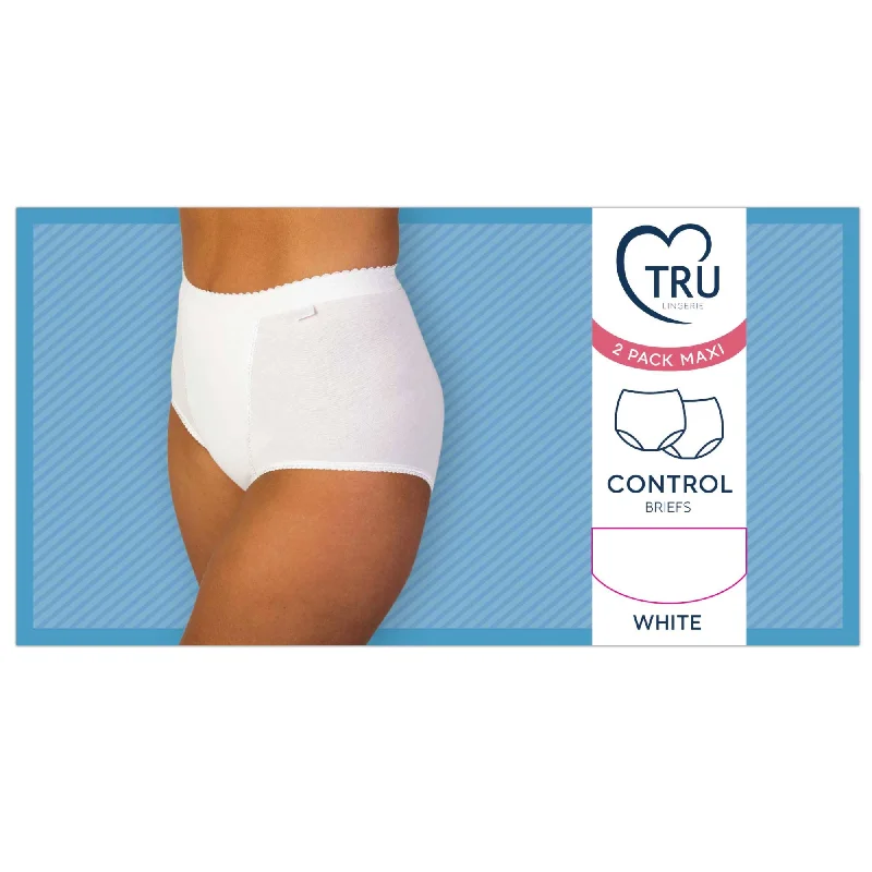 Tru Lingerie Control Briefs 2 Pack - White