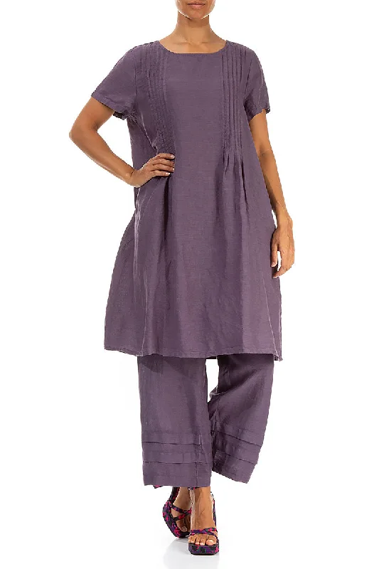 Tuck Ends Amethyst Linen Trousers