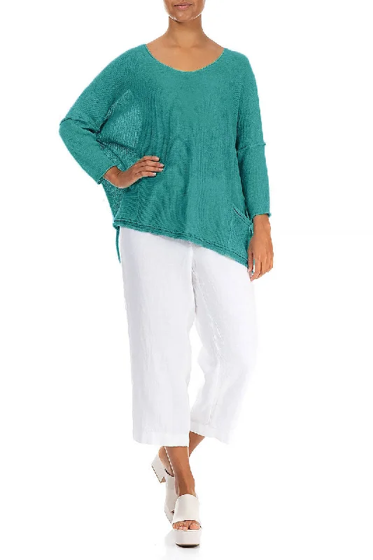 Two Pockets Ocean Linen Jumper