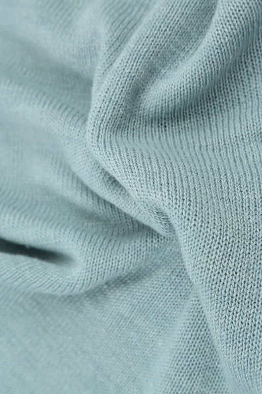 Two Pockets Sky Blue Linen Jumper