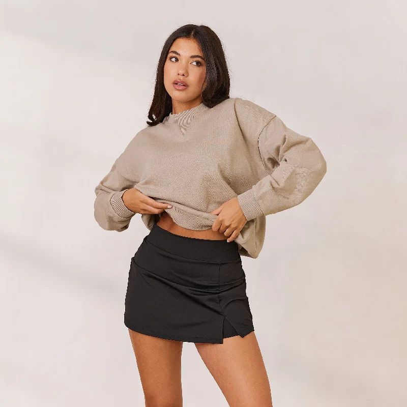 Varsity Crew Neck Jumper - Oat