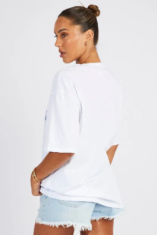 White Graphic Tee Short Sleeve