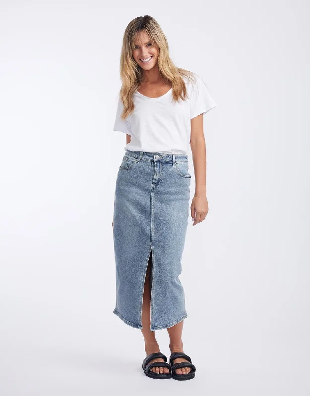 Willow Denim Skirt - Vintage Blue Denim