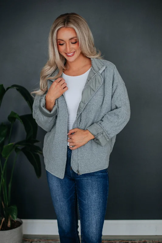 Winslie Quilted Jacket - Heather Grey