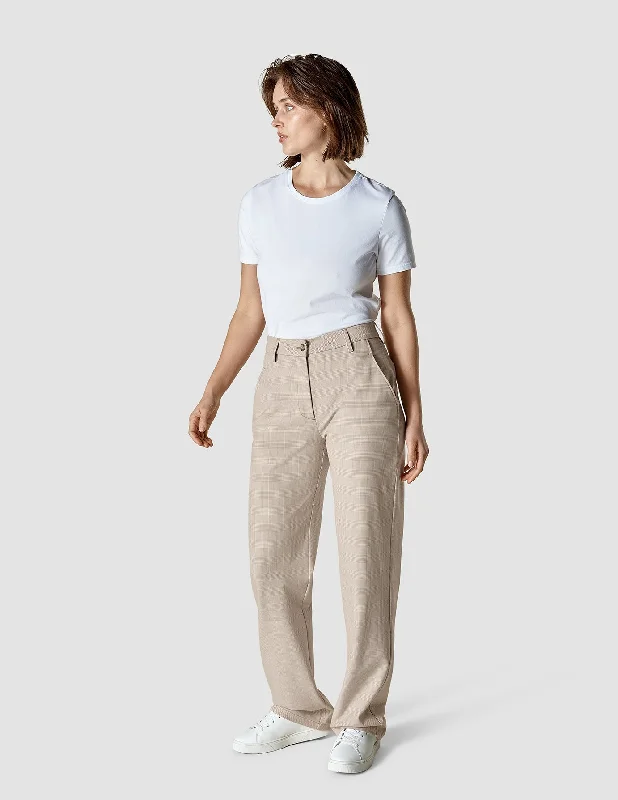 Essential Pants Straight Toffee Check