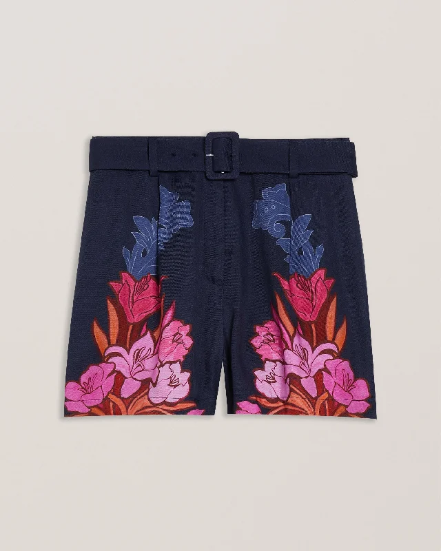 Yodo Tailored Printed Short Dk-Blue