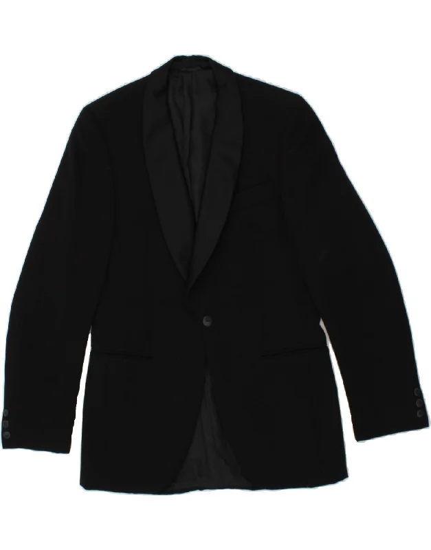 Men's Coats with Flannel LiningVINTAGE Mens 1 Button Blazer Jacket UK 38 Medium Black Virgin Wool Men's Coats with Flannel LiningVINTAGE Mens 1 Button Blazer Jacket UK 38 Medium Black Virgin Wool