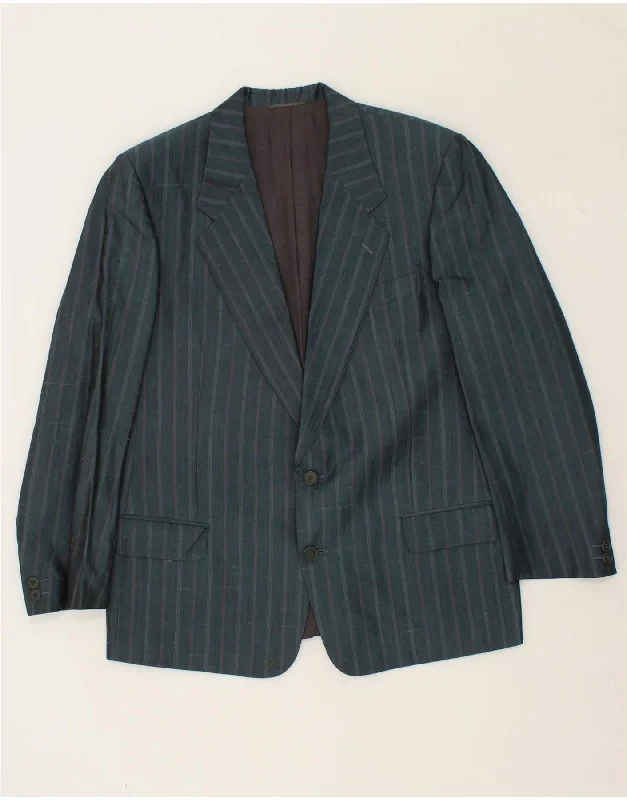 Men's Coats for Rainy WeatherVINTAGE Mens 2 Button Blazer Jacket IT 52 XL Blue Striped Silk Men's Coats for Rainy WeatherVINTAGE Mens 2 Button Blazer Jacket IT 52 XL Blue Striped Silk