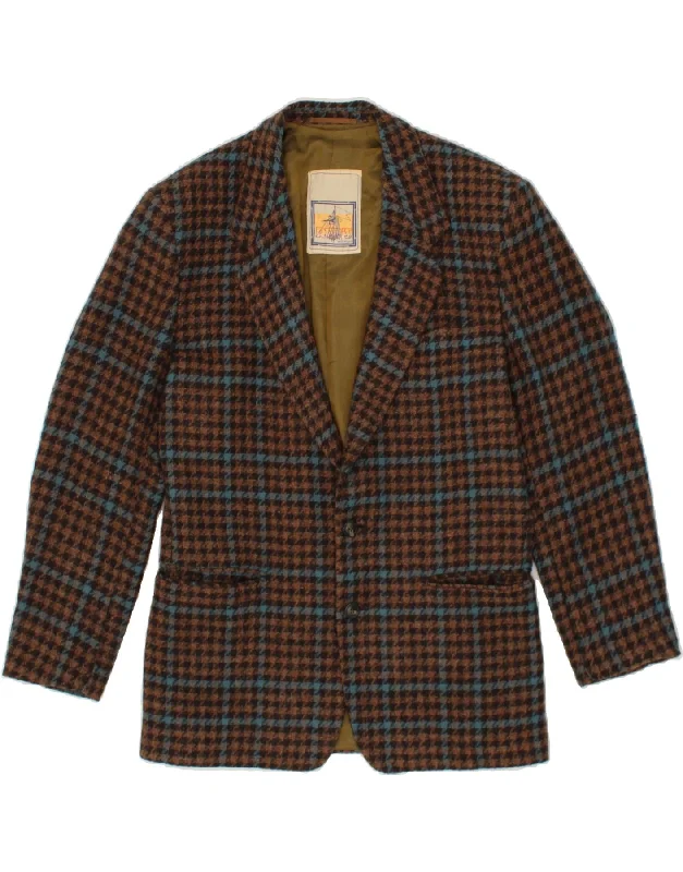 Men's Coats with Synthetic InsulationVINTAGE Mens 2 Button Blazer Jacket UK 40 Large Brown Houndstooth Men's Coats with Synthetic InsulationVINTAGE Mens 2 Button Blazer Jacket UK 40 Large Brown Houndstooth