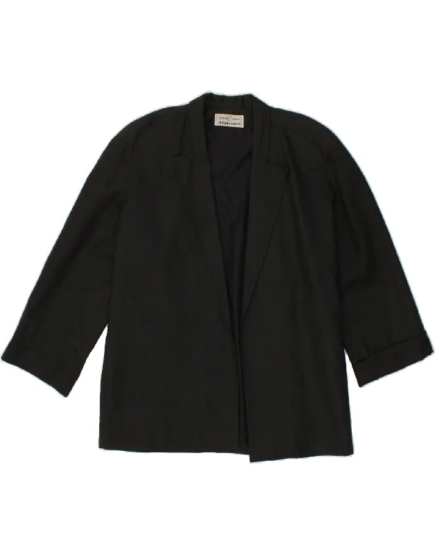 Men's Coats for Snowy WeatherVINTAGE Mens 3/4 Sleeve Open Blazer Jacket UK 10 Small Black Linen Men's Coats for Snowy WeatherVINTAGE Mens 3/4 Sleeve Open Blazer Jacket UK 10 Small Black Linen