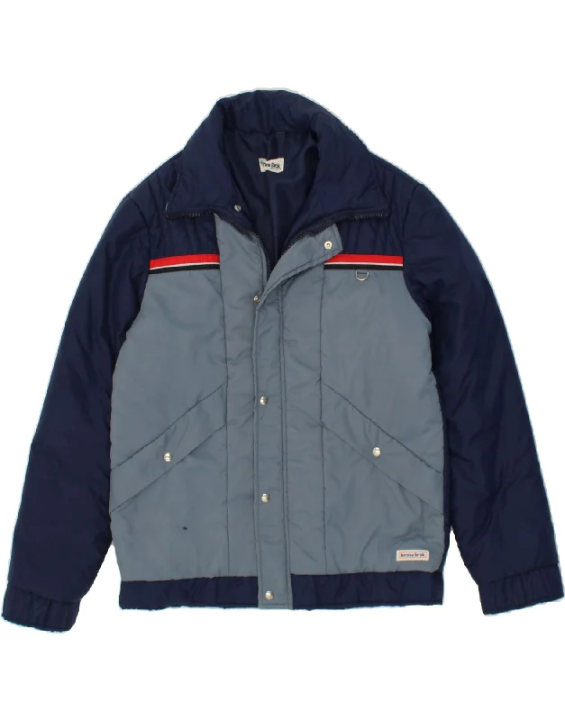 Men's Coats with Quilted LiningVINTAGE Mens Padded Jacket UK 38 Medium Navy Blue Colourblock Nylon Men's Coats with Quilted LiningVINTAGE Mens Padded Jacket UK 38 Medium Navy Blue Colourblock Nylon