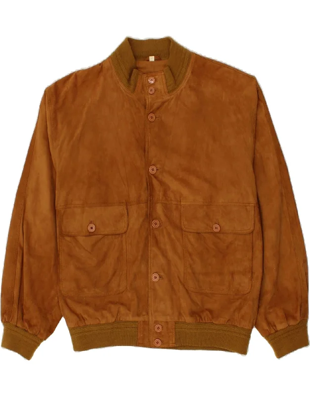 Men's Coats with Relaxed FitsVINTAGE Mens Suede Bomber Jacket UK 42 XL Brown Leather Men's Coats with Relaxed FitsVINTAGE Mens Suede Bomber Jacket UK 42 XL Brown Leather